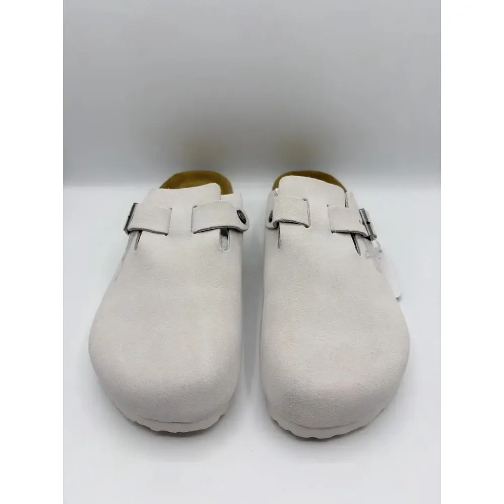 Birkenstock Boston X Stussy Suede Clog Bone Unisex Shoes EU 42 US M 9 W 11 NWT